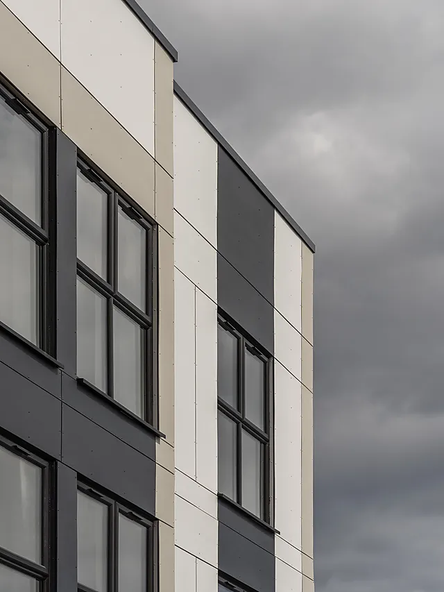 Fasade Hardie Architectural Panel smooth sand gråbeige