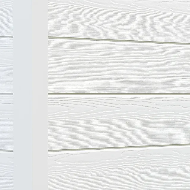 Fasade Hardie VL Plank hvit trestruktur