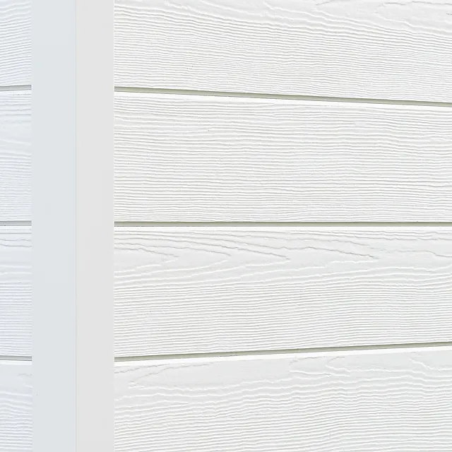 Fasade Hardie VL Plank hvit trestruktur
