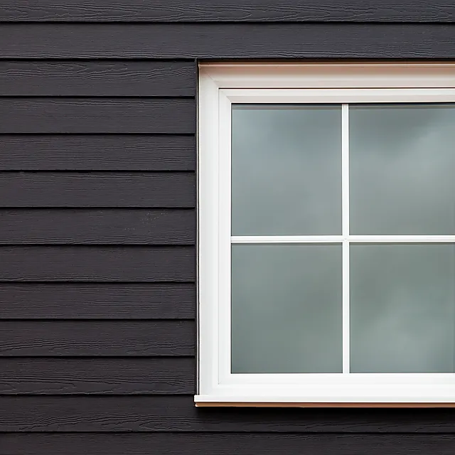 Fasade Hardie Plank svart granitt trestruktur