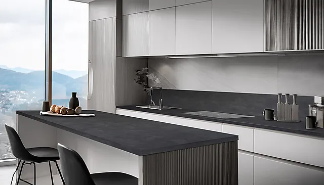 Oppkant laminat Level svart skifer